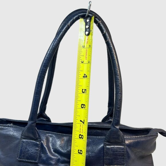Mark Women’s Large Navy Faux Leather Tote Bag with Front Zip Pockets - Picture 7 of 14